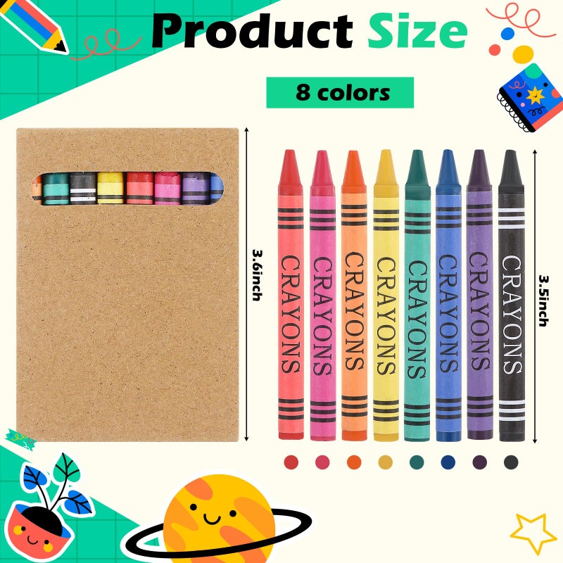 Trandraft Crayons Bulk 8 Different Color Crayon Wrapped Wax Mini Boxes of Crayons Bulks Crayons Party Favors Packs for Classroom  Home Birthdays  School Teachers (30 Packs) - Image 2